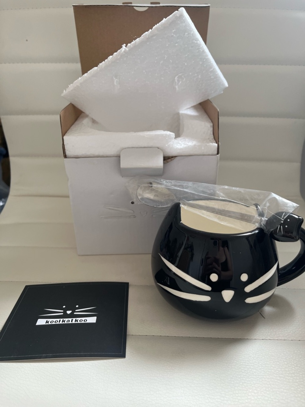 Black Cat Ceramic Mug with Spoon